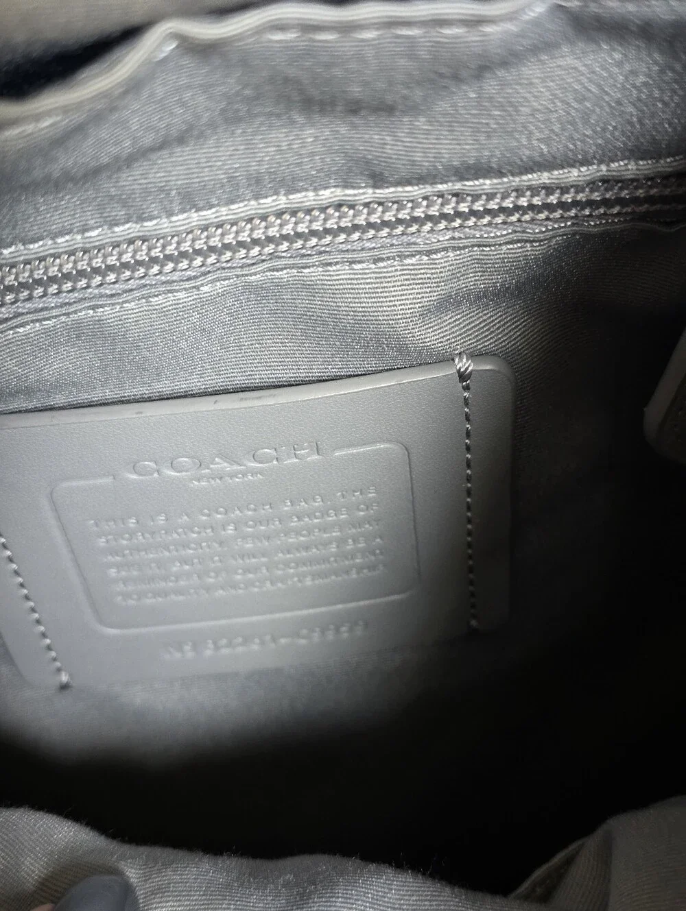 Coach Blue, Navy & Cream Nylon Leather Backpack with Orange Accents